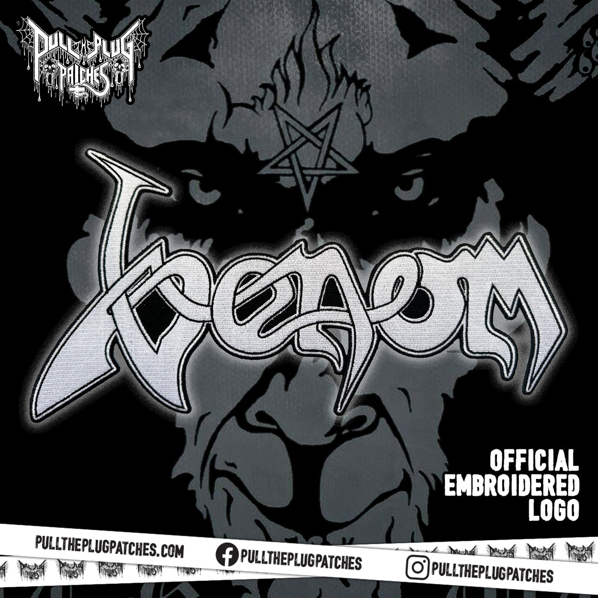 Venom - White - Embroidered Rocker Style Logo