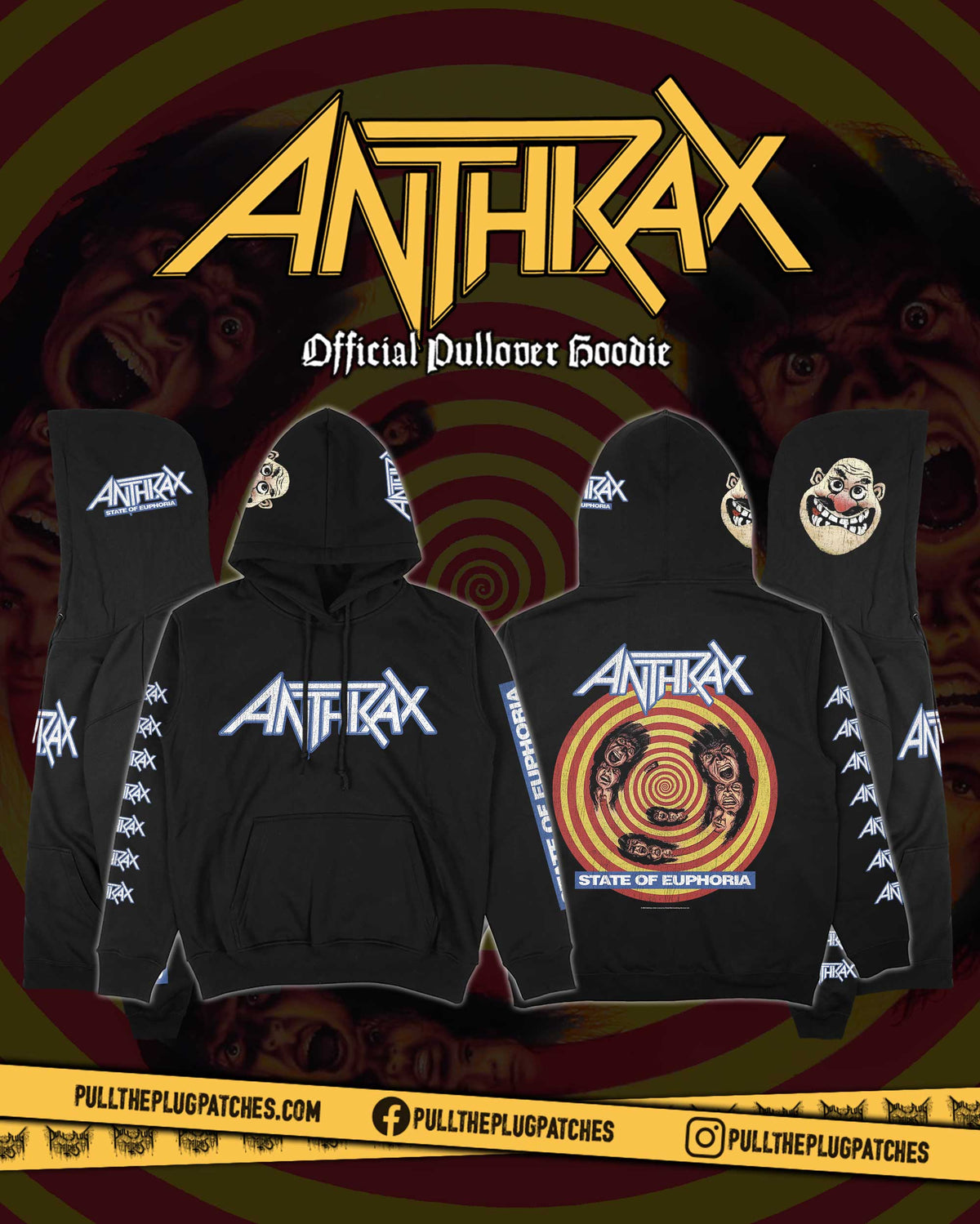 Anthrax - State Of Euphoria - Deluxe Pullover Hoodie