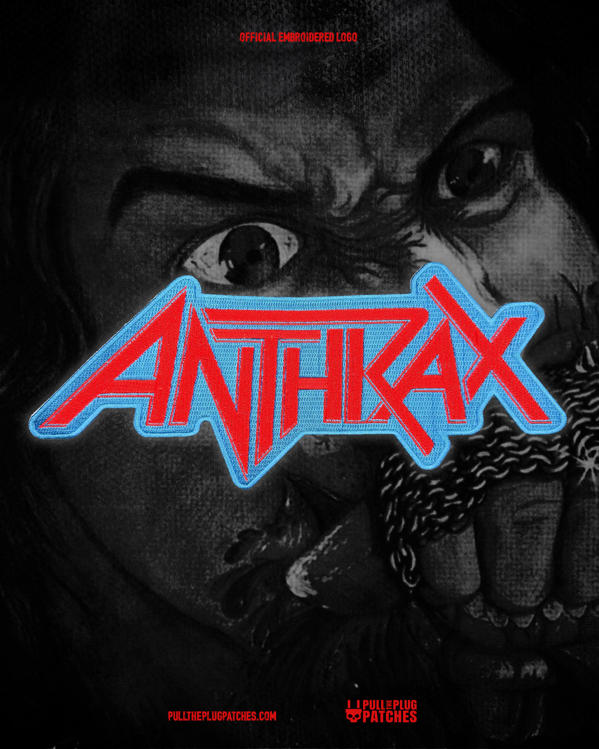 Anthrax - Red - Embroidered Rocker Style Logo