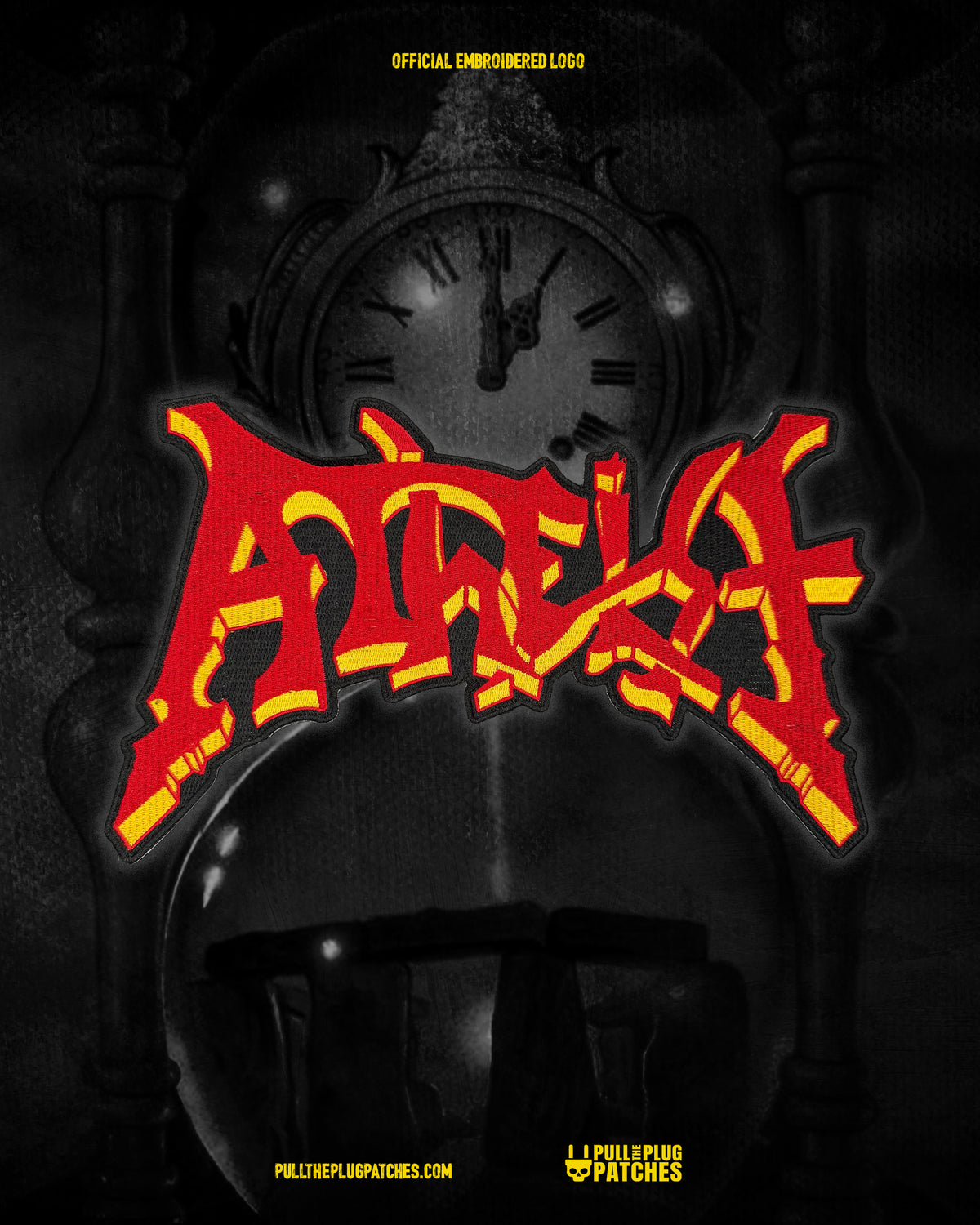 Atheist - Red - Embroidered Rocker Style Logo