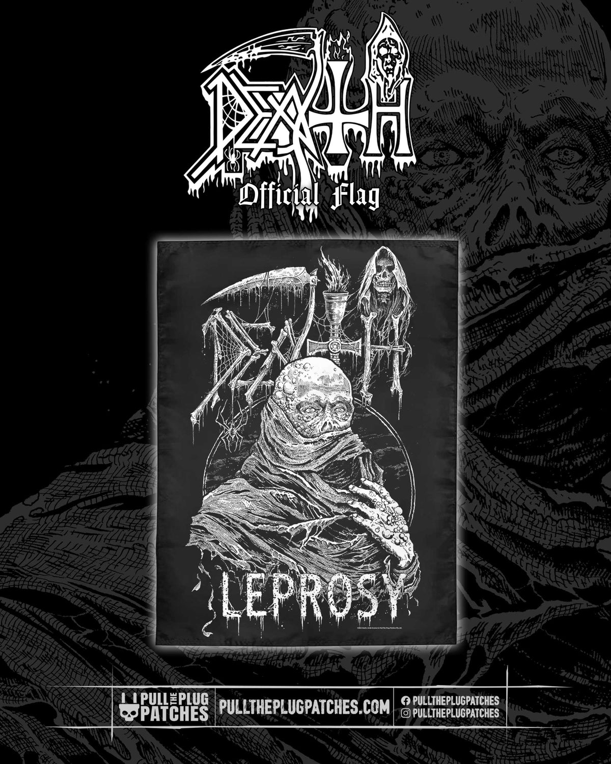 Death - Leprosy x Riddickart 38th Anniversary - Flag (Limited Edition)