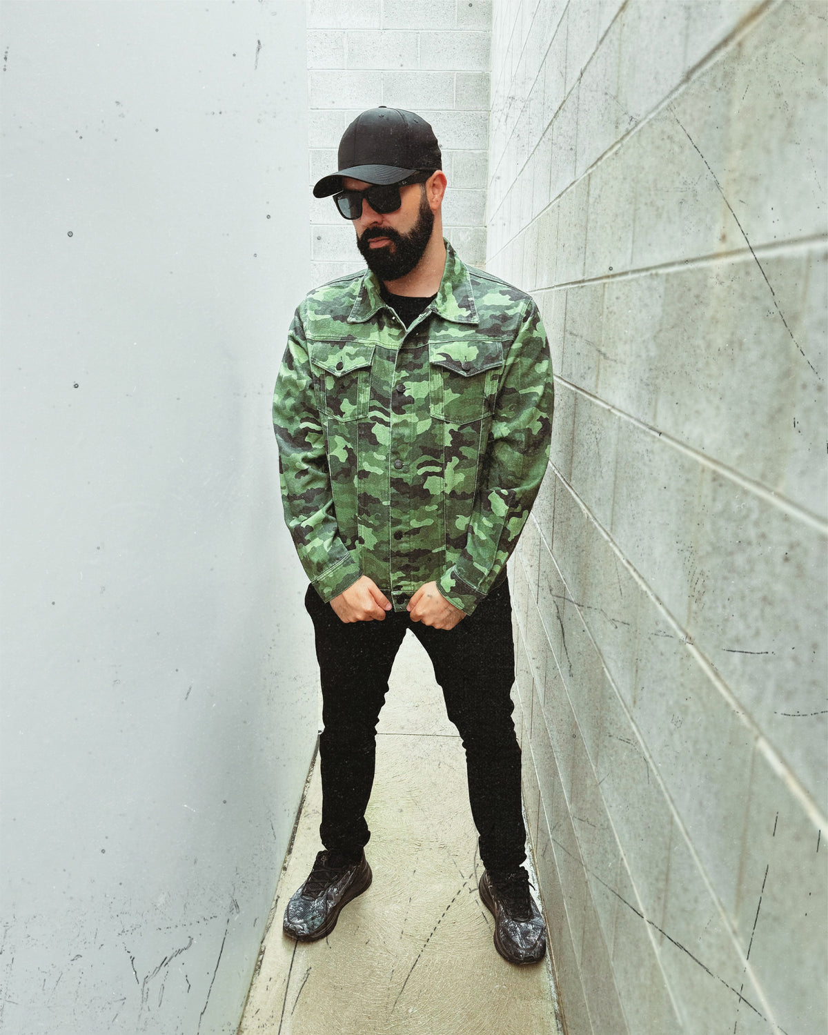 The Swamped In Denim - Green Camo Jacket