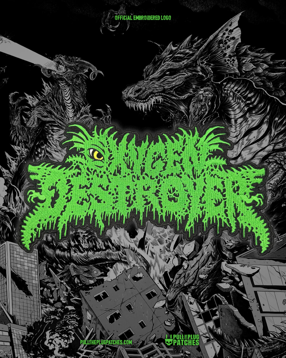 Oxygen Destroyer - Green - Embroidered Rocker Style Logo