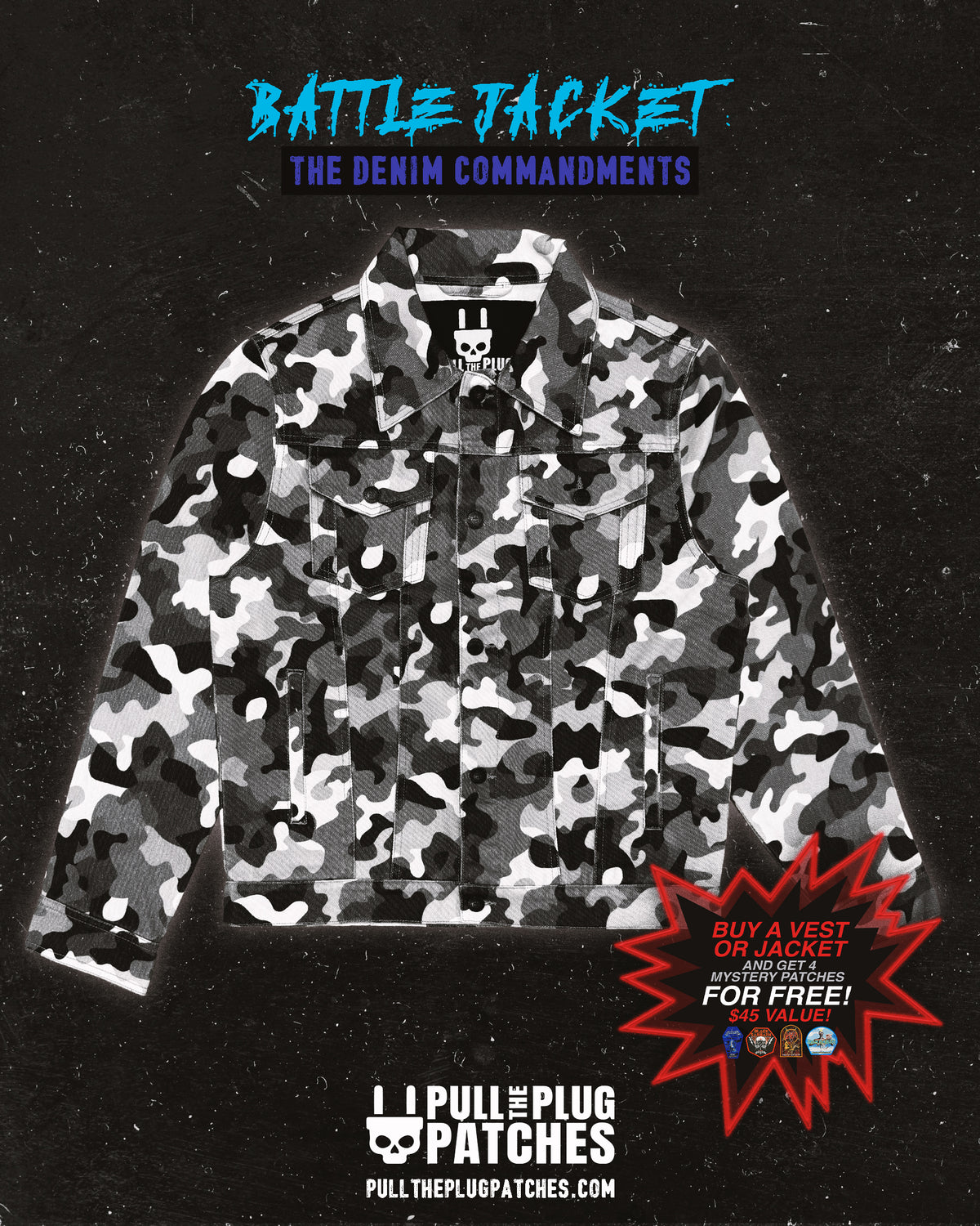 The Denim Commandments - Grey Camo Jacket