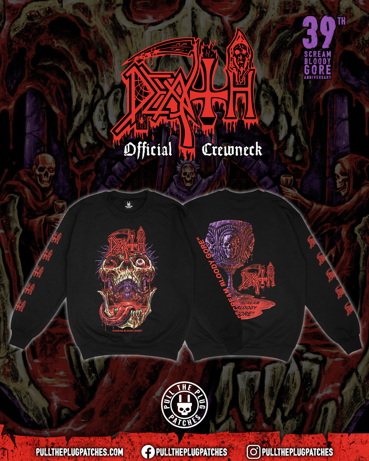 Death - Scream Bloody Gore x Exclusive Noah Cutter Meihoff Art - Crewneck Sweater