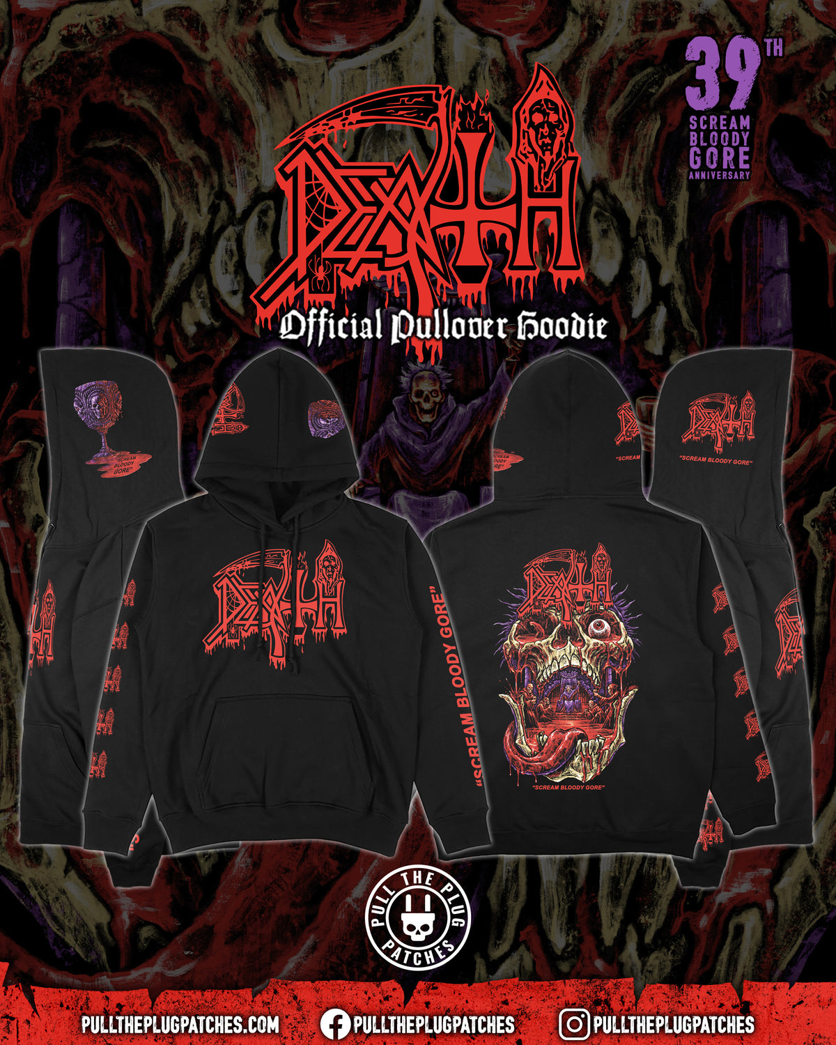 Death - Scream Bloody Gore x Exclusive Noah Cutter Meihoff Art - Deluxe Pullover Hoodie