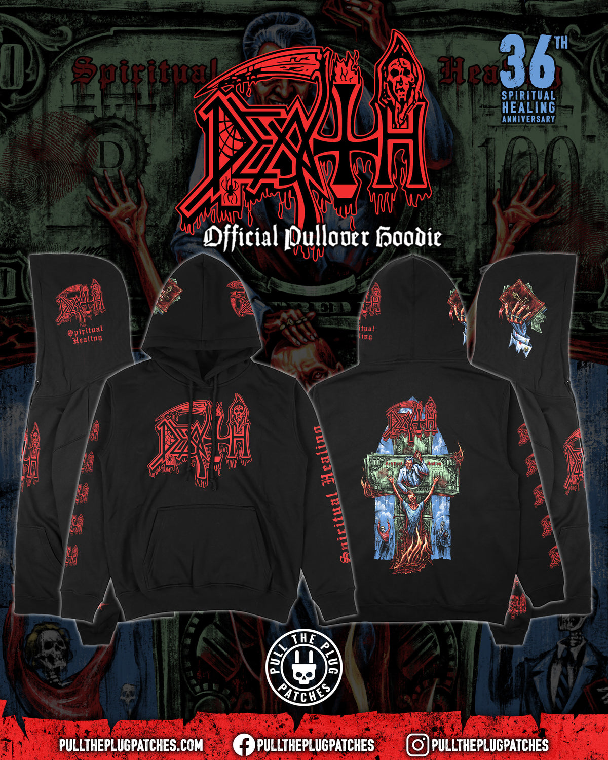Death - Spiritual Healing x Exclusive Noah Cutter Meihoff Art - Deluxe Pullover Hoodie