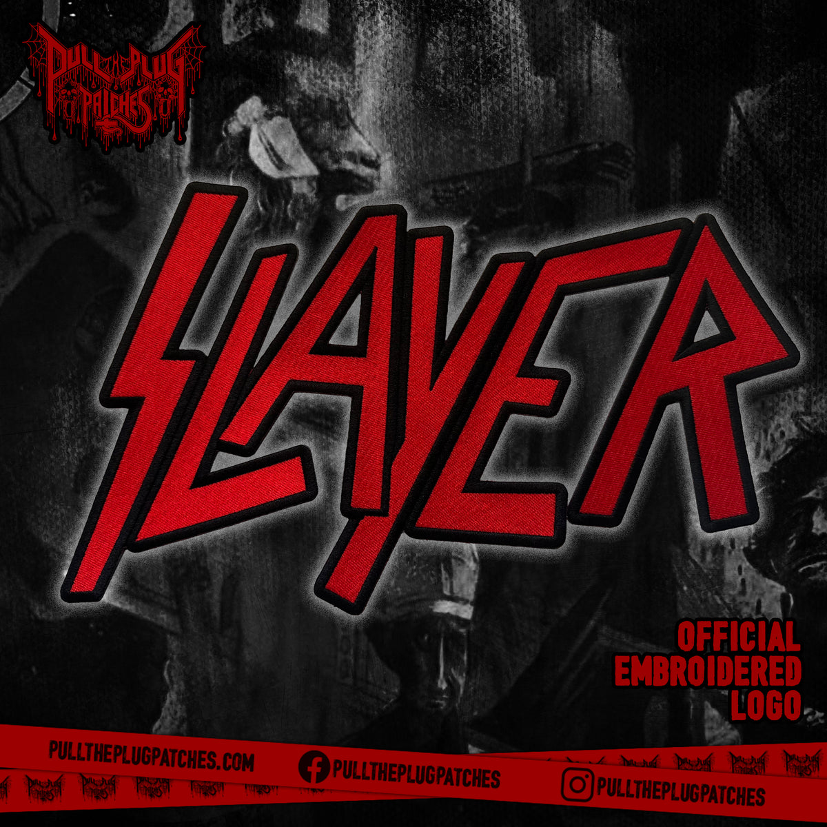 Slayer - Red - Embroidered Rocker Style Logo
