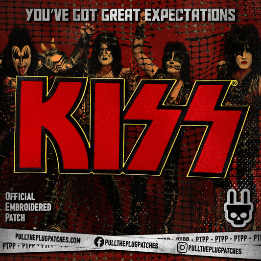 Kiss - Red - Embroidered Rocker Style Logo
