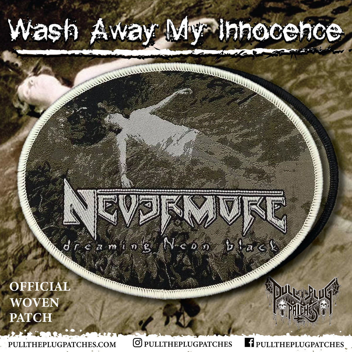 Nevermore - Dreaming Neon Black (Alkternate Cover) - Patch
